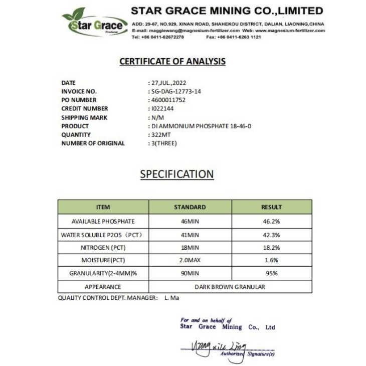 DAP 18-46-0 Fertilizer Prices